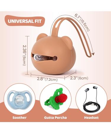 Orzbow 2Pcs Silicone Dummy Case Pacifier Holder Case w/Strap BPA-Free Soother Pod Baby Holder Case Panda Pacifier Holder Storage Box for 2 Dummies Lightweight and Easy Clean Dummy Box Chocolate 2 Pack - Buy Online on GoSupps.com