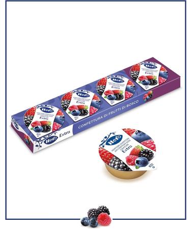 Hero Poker Wild Berries Jam Pack of 30 x 100g Packs (4 Individual Boxes x 25g) Extra Jam & Jam Quality Fruit No Preservatives and Colorings - Buy Online on GoSupps.com