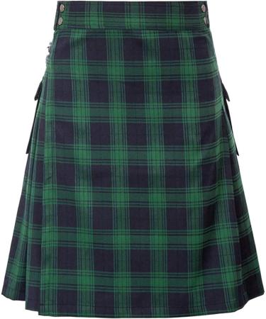Buy Stylish Red Checked Scottish Kilt - Men's Traditional High Waist Short Skirt | Retro Patchwork Design - Z11301-Green L - Buy Online on GoSupps.com