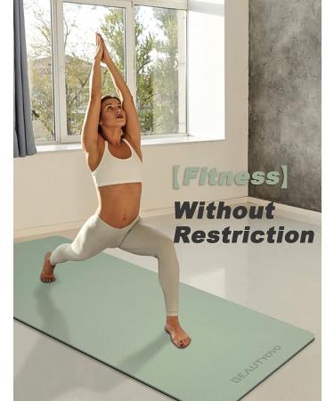 Extra Wide & Thick Yoga Mat 72x32x1/3 - Non Slip Double-Sided TPE Mat for Yoga, Pilates & Home Workout - Matcha Green & Graphite Grey - Buy Online on GoSupps.com