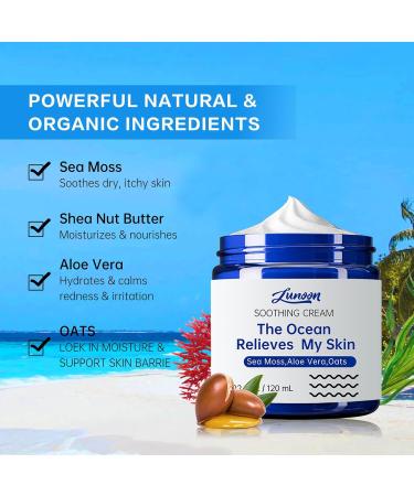 CLY AMS Natural Soothing Eczema Cream for Sensitive Skin Repair Dry & Redness Moisturizer for Face and Body - Sea Moss Colloidal Oats - Moisturizing Eczema Face Cream for Dry Skin (4 Oz) - Buy Online on GoSupps.com