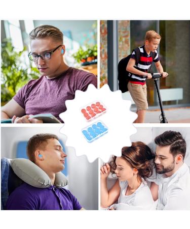 12 Pairs Silicone Ear Plugs - Noise Cancelling Reusable Moldable Wax Earplugs for Sleeping Swimming Work & Travel - SNR 27dB (Blue Orange - Buy Online on GoSupps.com