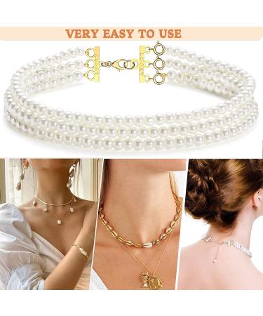 Dailyacc Lucky Necklace Layering Clasp - 18K Gold & Silver Multi Strand with Lobster Clasps - 3 Strand Gold Accent - Buy Online on GoSupps.com