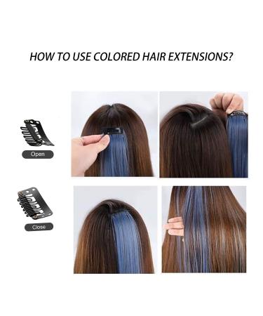 22 PC Colored Hair Extensions - 11 Vibrant Colors & Accessories | Smooth 22-Inch Fashionable Hair - Buy Online on GoSupps.com