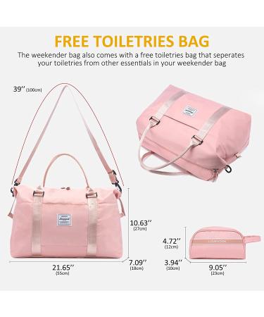 LOVEVOOK Weekender Bag for Women Cute Travel Tote Bag Gym Duffel Bag with Toiletry Bag Carry On Bag Overnight Bag with Wet Pocket Hospital Bag for Labor and Delivery Pink - Buy Online on GoSupps.com