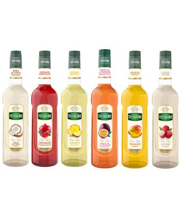 TEISSEIRE Tropical Syrups - Coconut 70cL, Pomegranate 1L, Pineapple 70cL, Passion Fruit 1L, Mango 70cL, Lychee 70cL