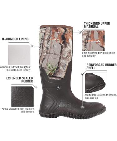 HISEA Men's Waterproof Insulated Rubber Neoprene Hunting Boots - Size 11 Arctic Camo - Buy Online on GoSupps.com