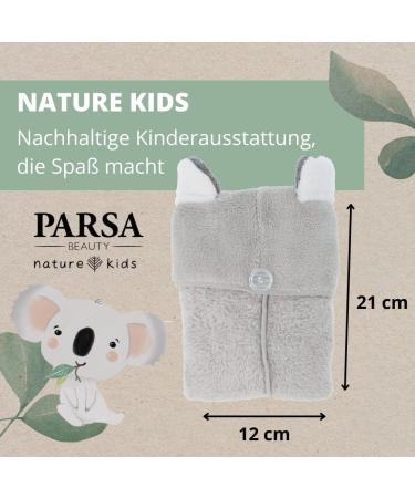 Parsa Beauty Nature Kids Haarturban with Koala Ears | Eco-Friendly Oeko-Tex Microfiber Hair Towel for Quick Gentle Drying - Buy Online on GoSupps.com