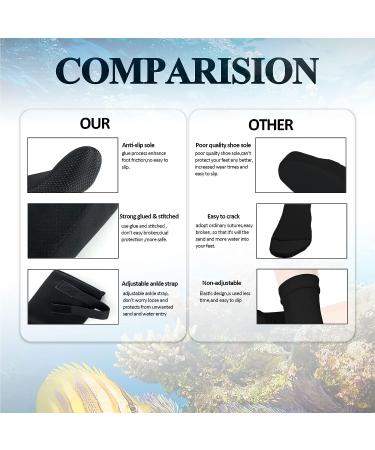 MOVOYEE 3mm Neoprene Anti-Slip Beach Volleyball Dive Socks - High Cut Wetsuit Booties for Water Sports - Black - Buy Online on GoSupps.com