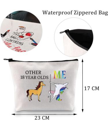 Funny 18th Birthday Make-Up Bag | Unicorn Canvas Gift for Girls | Large Birthday Present for 18-Year-Old - Buy Online on GoSupps.com