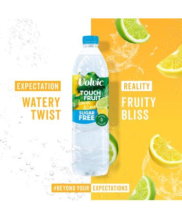 Volvic Touch of Fruit Sugar Free Lemon & Lime Water 6 x 750ml - Refreshing Hydration - Buy Online on GoSupps.com