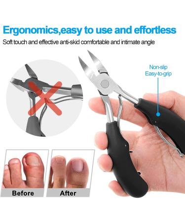 Toe Nail Clipper for Thick or Ingrown Toenails Heavy Duty Toe Nail Clippers Toenails Trimmer Professional Ergonomic Toenail Clippers with Surgical Stainless Steel Sharp Blades - Buy Online on GoSupps.com