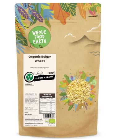 Wholefood Earth Organic Bulgur Wheat 2 kg | GMO Free | Vegan | High Fibre | Certified Organic 2kg