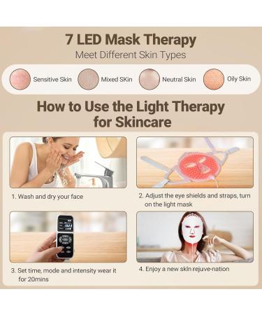 Buy Infrared Red Light Therapy Facial Mask | 7 Color LED Beauty Mask for Skincare & Tightening | Best LED Light Therapy for Face - Buy Online on GoSupps.com