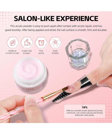 Coscelia 8G Clear Acrylic Powder French Nail Art Powder System for Acrylic Nails Extension DIY at Home Long-Lasting No Needed Nail Lamp Cured - Buy Online on GoSupps.com