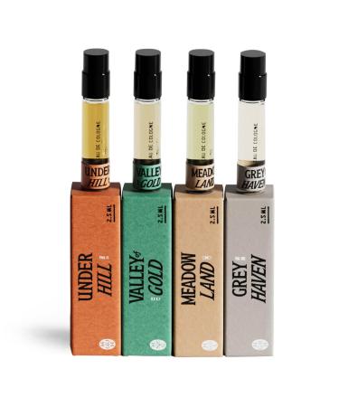 Discovery Smell Cologne Sample Set | All Day Eau De Cologne Fragrance Sample Perfumes for Women and Men Mini Gift Set | Unique Fresh Scents Colognes | Includes (4) 2.5-ml Bottle Pack Discovery Set 0.33 Fl Oz (Pack of 1)