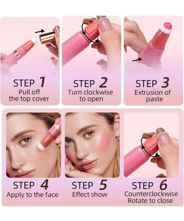 HERBENJOY Liquid Blush Beauty Wand Cream Blush - Long Lasting & Lightweight | Cheek Makeup with Cushion Applicator (03) - 1 ml - Buy Online on GoSupps.com