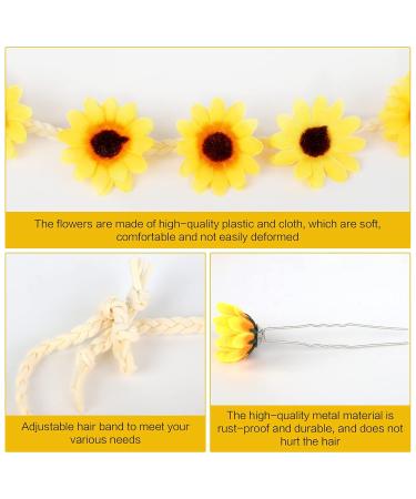 Sunflower Hair Band Set for Girls | 3-Piece Flower Headbands & 10 Sunflower Accessories - Perfect for Any Occasion - Buy Online on GoSupps.com