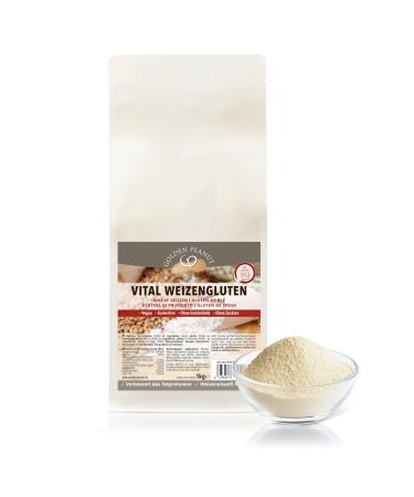 Golden Peanut Vital wheat gluten 1 kg - natural thickener purely vegetable white protein seitan low -calorie cornstarch baking cooking 1 kg (1 Pack)