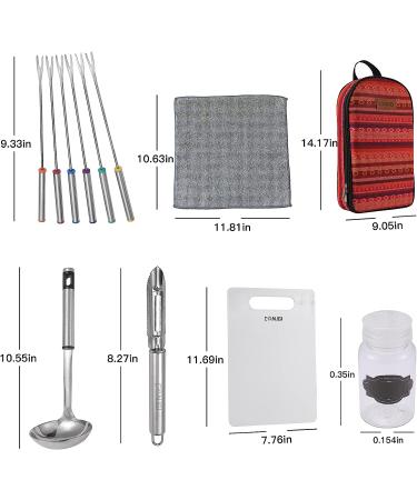 Camping Cookware Storage Bag - Portable Camping Utensils Set Bag for Knife, Fork, Spoon, Chopping Board - Chef's Knife Kitchenware Storage - Black - Buy Online on GoSupps.com
