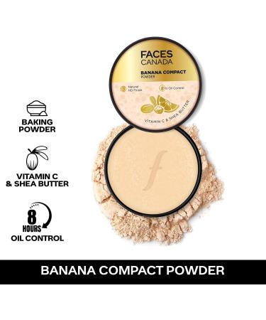 Banana Compact Powder For All Skin Types 9G|8Hr Oil Control Complexion Enhancer|Smooth Matte HD Finish|Translucent Powder Sets Makeup|Blurs&Conceals|Radiant Flawless Skin|Vitamin C Cream - Buy Online on GoSupps.com