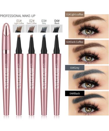 Bestvisse Waterproof Microblading Eyebrow Pencil with 4-Tip Applicator for Natural Eyebrows Long-Lasting Cosmetic Accessories - Buy Online on GoSupps.com