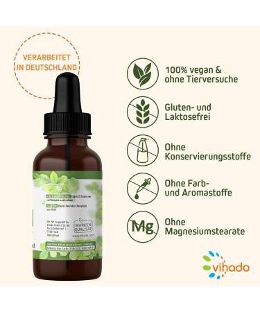 Vihado Liquid Chlorophyll Drops - Pure Alfalfa & Spring Water 50ml | Additive-Free Health Supplement - Buy Online on GoSupps.com