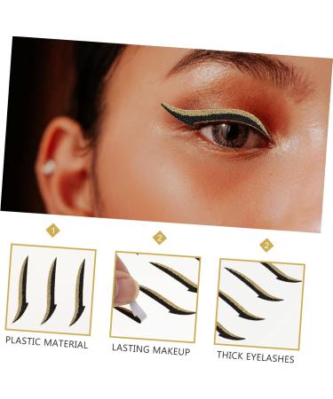 FOMIYES 80 Pairs Eyeliner Glitter Stickers Stickera Eye Shadow Stickers Eye Makeup Tools Eyes Adhesive Tape 4X0.5X0.1CMx2pcs Assorted Colorx2pcs - Buy Online on GoSupps.com