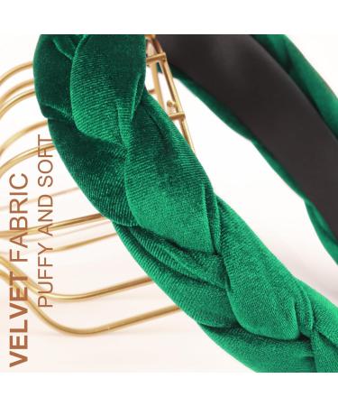 DRESHOW Braided Headbands for Women Velvet Hair Hoop Elastic Criss Cross Hair Bands Accessories 1 Pc Braided Hair Hoop: Blackish Green 1 - Buy Online on GoSupps.com