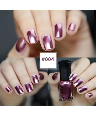 Metal Nail Polish 6ml Mirror Nail Varnish Pink Metallic Effect Nail Art Polish Plating Metallic Nail Polish No UV Needed Magic Chrome Gel Nail Polish For Home Nail Art TJ004 6 ml (Pack of 1) - Buy Online on GoSupps.com