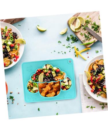 Green Silicone Kids Dinner Plate - Toddler Divided Plate for Supplementary Food - Grip Dish 23x18.3x3cm - Buy Online on GoSupps.com