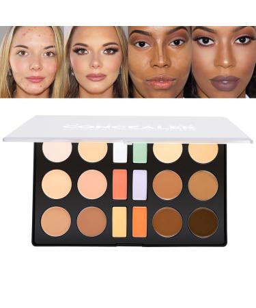 Makeup Artist Palette Concealer Foundation Palette 18 Colors Waterproof Facial Foundation Cream Long Lasting Beauty Contour Palette for Dating Voy