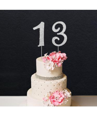 KINBOM Number Cake Topper 4inch Birthday Cake Toppers Numbers Metallic Glitter Rhinestones Cake Topper for Party Anniversary Celebration Birthday Wedding Bling Cake Decorations (Silver 3) - Buy Online on GoSupps.com