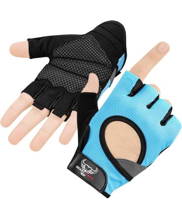 Beast Rage Weightlifting gloves for men and women gym gloves for crossfit.atmungs active slippery silicone padded palm of protection training gloves for weightlifting s aqua