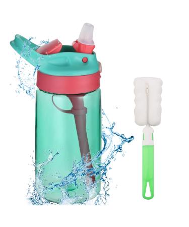 Flintronic Sippy Cup 480ML Kids Drink Bottle Toddler Cup Leak-Proof Shatter-Proof BPA-Free for Water Milk Juice (Brush Included) Green