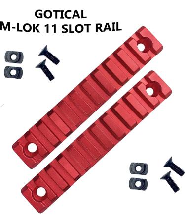 GOTICAL Mlok Rail Pack - 6 Pieces (5, 9, 11 Slots) in Red Color with Screws, Nuts, and Allen Wrenches - Buy Online on GoSupps.com