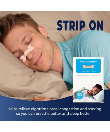 30 Nose Plasters for Snoring Relief | Anti-Snoring Strips for Better Breathing in Sleep & Sports - Buy Online on GoSupps.com