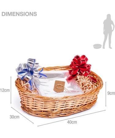 DIY Wicker Gift Hamper Kit - Oval Basket for Christmas, Weddings, Baby Showers - Natural - Buy Online on GoSupps.com
