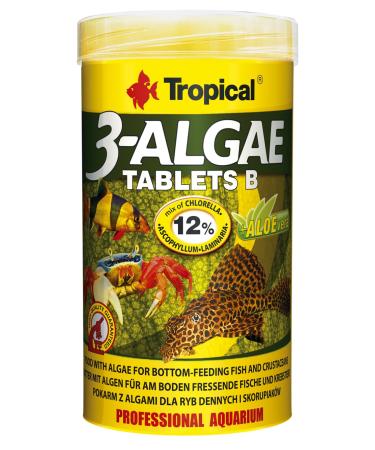 Tropical 3-Algae Tablets B 250ml / 150g - Algae food for bottom fish and crustaceans, sinking tablets