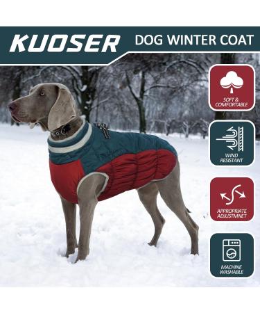 Kuoser Windproof Dog Coat - Reflective Winter Jacket for Small & Large Dogs - Warm & Zippered XL - Blue - Buy Online on GoSupps.com