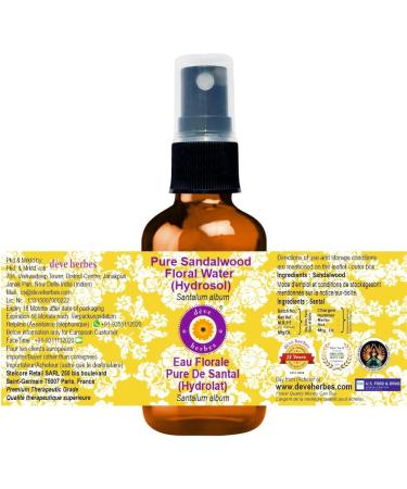 Deve Herbes Pure Sandalwood Floral Water - Natural Therapeutic Grade Hydrosol for Skin | 50ml (1.69 oz) - International Shipping Available - Buy Online on GoSupps.com