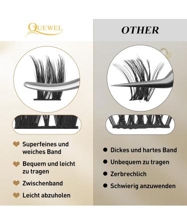 DIY Cluster Lashes - QueWel 72 Pieces Soft d Curl Eyelash Extensions | 8-16mm for Home Makeup - Buy Online on GoSupps.com