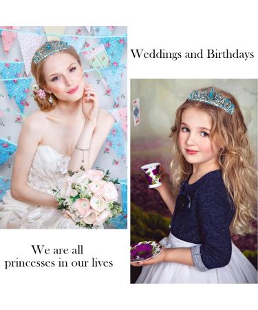Girls Blue Birthday Girl Sash & Crown Set | Princess Tiara & Headband for Birthday Decorations & Accessories - Buy Online on GoSupps.com