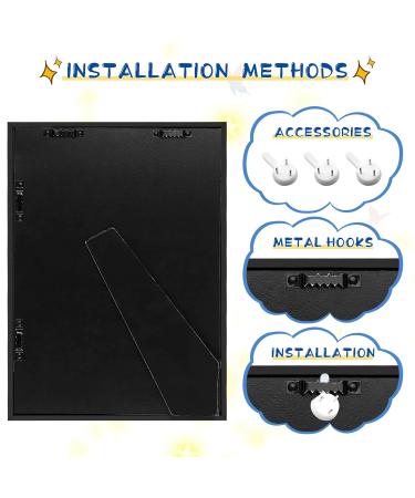 Relland A4 Picture Frame for Children's Drawings - Black 2-Pack Front Opening - Ideal for Kids Artwork Display - Buy Online on GoSupps.com
