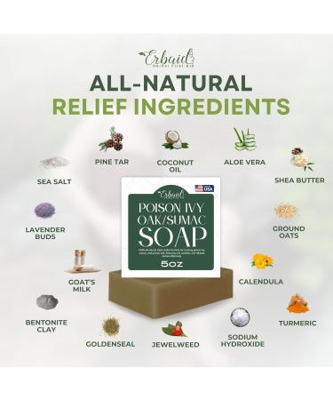 Poison Ivy Soap Bar All Natural Treatment for Poison Ivy Oak & Sumac Anti-Itch Skin Cleanser Soothes & Relieves Rashes Made in USA 5oz - Buy Online on GoSupps.com