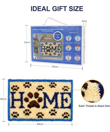 ROCKY&CHAO DIY Latch Hook Kit for Home Decoration - 60x40cm Rug Making Kit for Adults & Kids - Birthday Gift for Women - Home Rug - Buy Online on GoSupps.com
