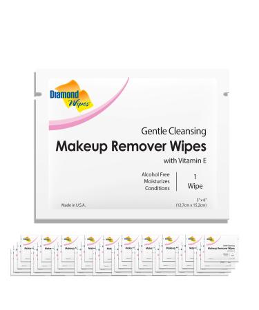 Diamond Wipes Gentle Makeup Remover Cleansing Face Wipes Pack of 50 Wipes Made with Vitamin E Perfect for Waterproof Makeup 1 Count (Pack of 50)
