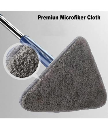 360 Rotatable Triangle Mop with Long Handle - Microfiber Wet/Dry, Quick Dry, Adjustable & Extendable - Blue, 3 Replacement Pads - Buy Online on GoSupps.com