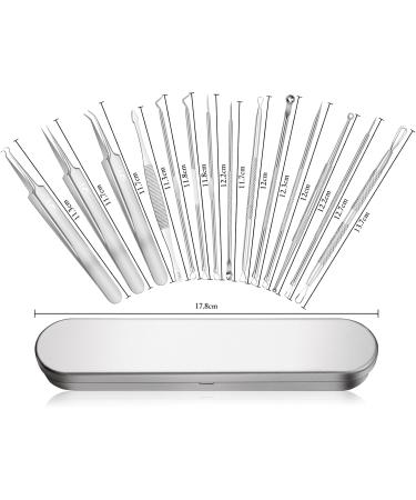14-Piece Stainless Steel Pimple Blackhead Remover Tool Set for Men & Women | SWTYEXT Comedone Extractor Kit with Box - Buy Online on GoSupps.com