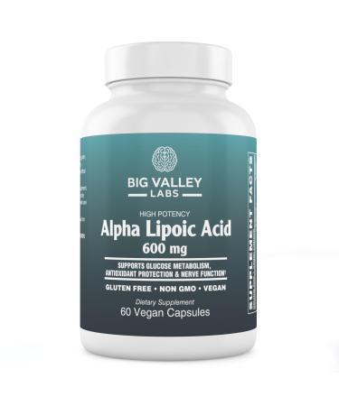 Big Valley Labs Alpha-Lipoic Acid 600 mg High-Potency Antioxidant Support Supports Cellular Health & Energy Metabolism Vegan Non-GMO Gluten-Free 60 Capsules
